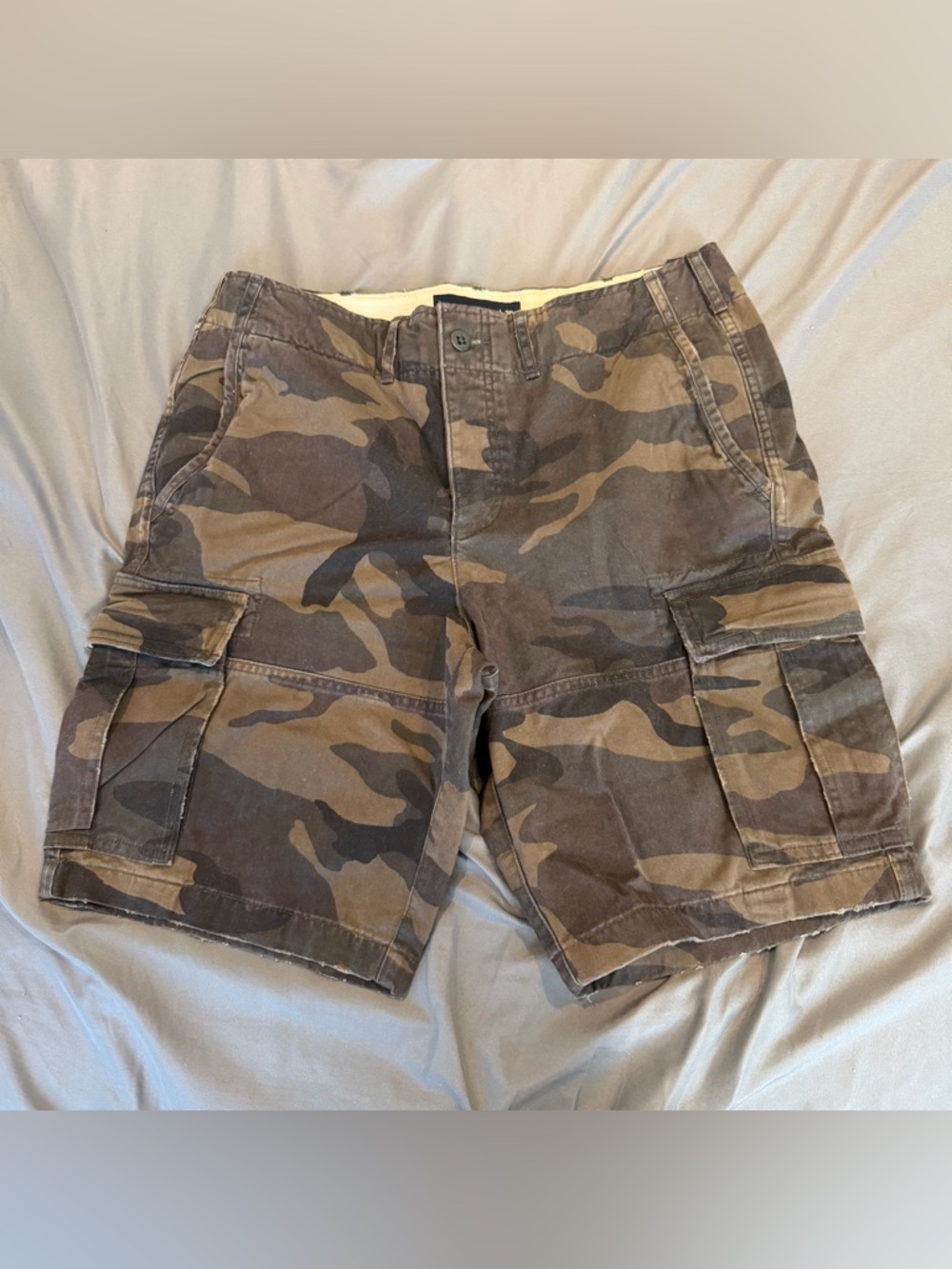 Abercrombie & Fitch Paratrooper Cargo Shorts Mens 32 (Tag 30) Camo Drawstring